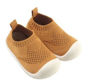 Babyschuhe / Barfuß-Schuhe für Babys - atmungsaktiv, superleicht, waschbar beige gelb 2
