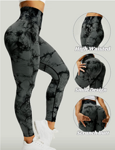 Lade das Bild in den Galerie-Viewer, Damen Gym Leggings - High Waist - Yoga Leggings_schwarz grau 2

