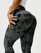 Lade das Bild in den Galerie-Viewer, Damen Gym Leggings - High Waist - Yoga Leggings_schwarz grau 3
