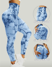 Lade das Bild in den Galerie-Viewer, Damen Gym Leggings - High Waist - Yoga Leggings_blau 2
