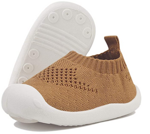 Babyschuhe / Barfuß-Schuhe für Babys - atmungsaktiv, superleicht, waschbar beige gelb