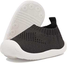 Babyschuhe / Barfuß-Schuhe für Babys - atmungsaktiv, superleicht, waschbar schwarz