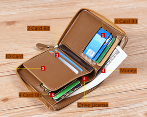 Leder Portemonnaie für Männer mit RFID Schutz - Geldbörse aus Leder für Herren - Brieftasche aus Leder