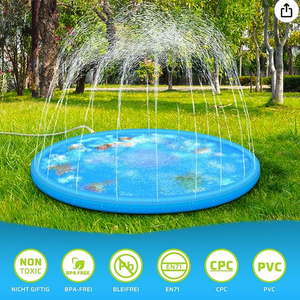 Sprinkler Wasser-Spielmatte I Splash Play Matte mit Anti-Rutsch-Streifen I Sommer, Garten, Wasserspielzeug für Babys, Kinder, Hund und Haustiere_7