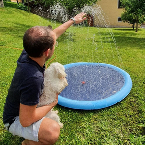 Sprinkler Wasser-Spielmatte I Splash Play Matte mit Anti-Rutsch-Streifen I Sommer, Garten, Wasserspielzeug für Babys, Kinder, Hund und Haustiere