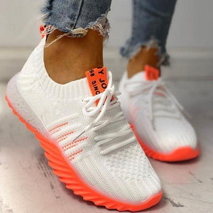 Mesh-Sneaker "Saranna" - ultraleicht, atmungsaktiv, Barfuss-kompatibel weiß / orange