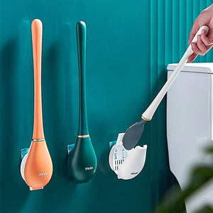 Hygienische Toilettenbürste aus Silikon mit Halterung - stilvoll, hochwertig & langlebig_Neu
