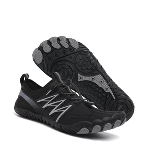 Unisex-Barfußschuhe "Sport Pro" - für Sport, Wandern, Trail Running - die gesündesten Schuhe - große Zehenfreiheit_schwarz 2