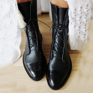 Gaboura klassische Vintage-Stiefel mit Absatz für Damen - hochwertig, stylish, warm & bequem_schwarz