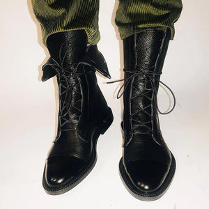 Gaboura klassische Vintage-Stiefel mit Absatz für Damen - hochwertig, stylish, warm & bequem_schwarz_9