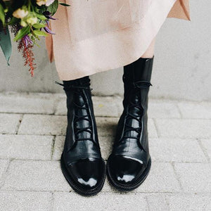 Gaboura klassische Vintage-Stiefel mit Absatz für Damen - hochwertig, stylish, warm & bequem_schwarz_4