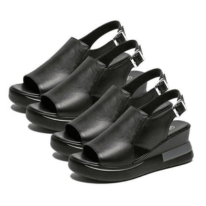 Orthopädische Sandalen "Ortolina" - korrigiert Haltung, elegant & komfortabel  - schwarz