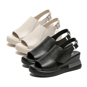 Orthopädische Sandalen "Ortolina" - korrigiert Haltung, elegant & komfortabel  - schwarz und beige