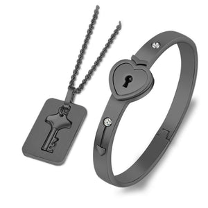 LockCouple™ Verschlossenes Herz-Armbandset
