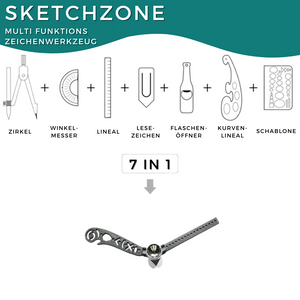 Sketchzone™ 7 in 1 Multi Funktions Zeichenwerkzeug