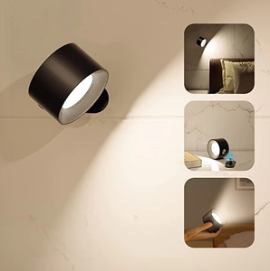 LED Wandleuchte Innen, Wandlampe mit Akku - Touch Funktion, 3 Helligkeitsstufen, 360° drehbar, für Wohnzimmer, Schlafzimmer, Treppenhaus, Flur  - Kabellose Wandleuchten