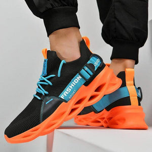 Unisex-Sneakers "Mucci" - elastisch, Barfuss-kompatibel, atmungsaktiv_schwarz / orange 2