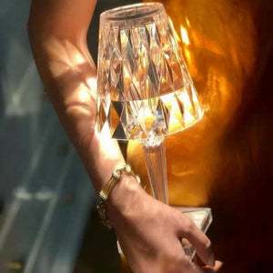 Aufladbare Kristall-Tischlampe aus Acrylglas