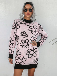 Kiyomi™ | Pulloverkleid mit Blumenmuster