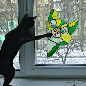 Lustige Katze und Hunde Stickers Wand / Fenster Dekoration