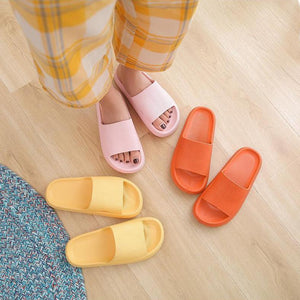  Orthopädische Sandalen / Hausschuhe (extra weich) - Laufen wie auf Wolke 7 - gelb pink und orange