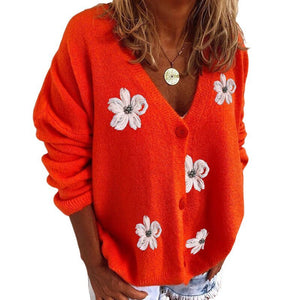 WOLF Blumen-Muster Lässiges Sweatshirt
