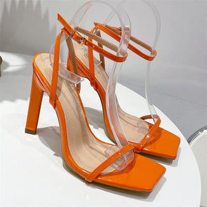 Orange Gladiator Heels